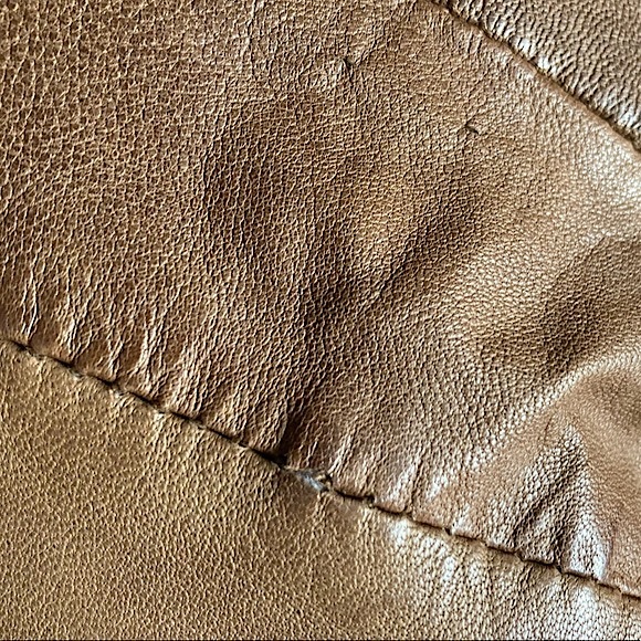 DANIER Women’s Size XS Genuine Leather Cognac/Brown Biker Jacket - Picture 14 of 15